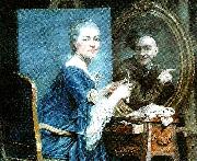 marie suzanne giroust roslin sjalvportratt med maurice quentin Sweden oil painting artist